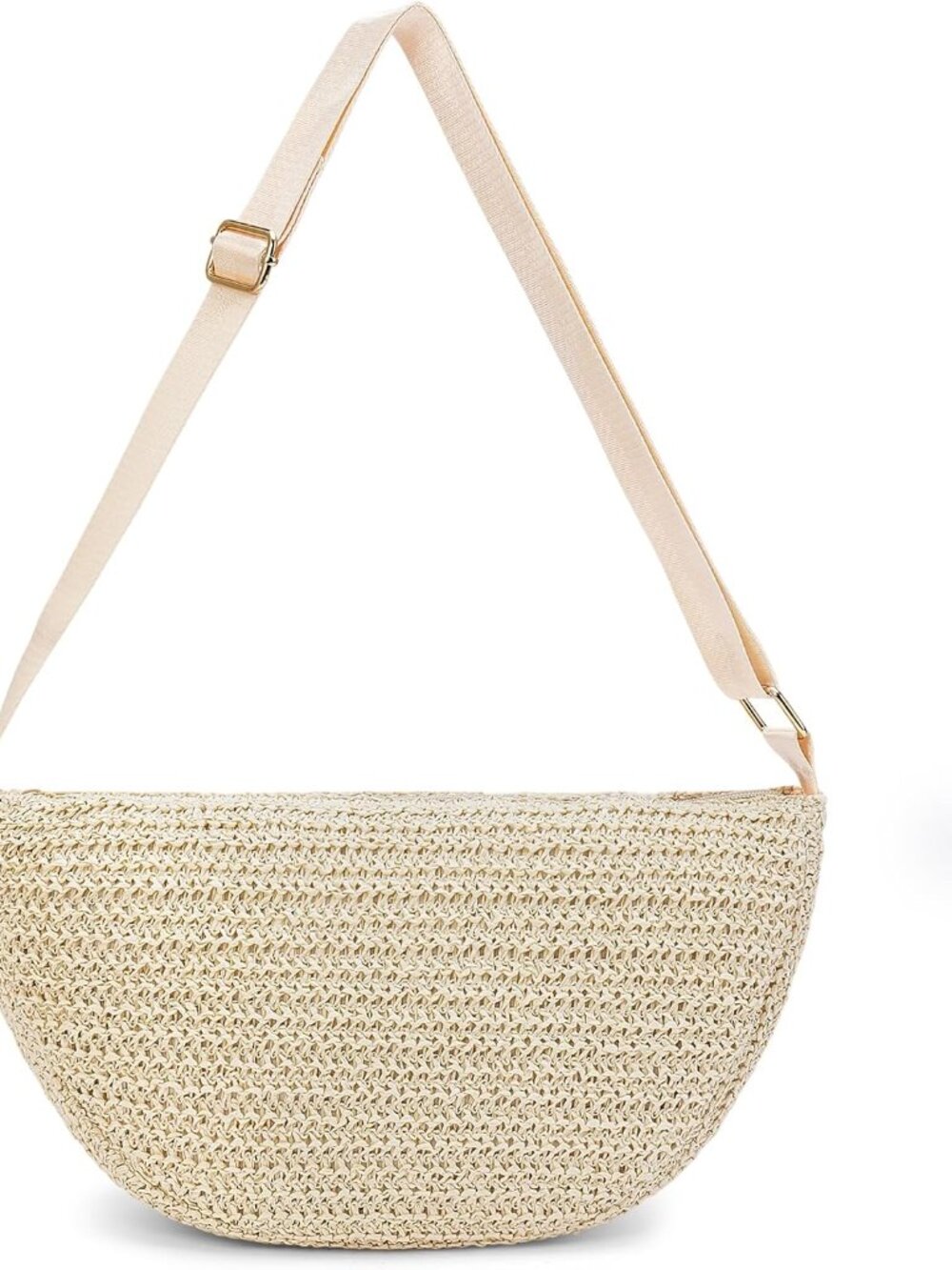Straw Crossbody Bag for Women Woven Crescent Beach Bags Summer Shoulder Purses H